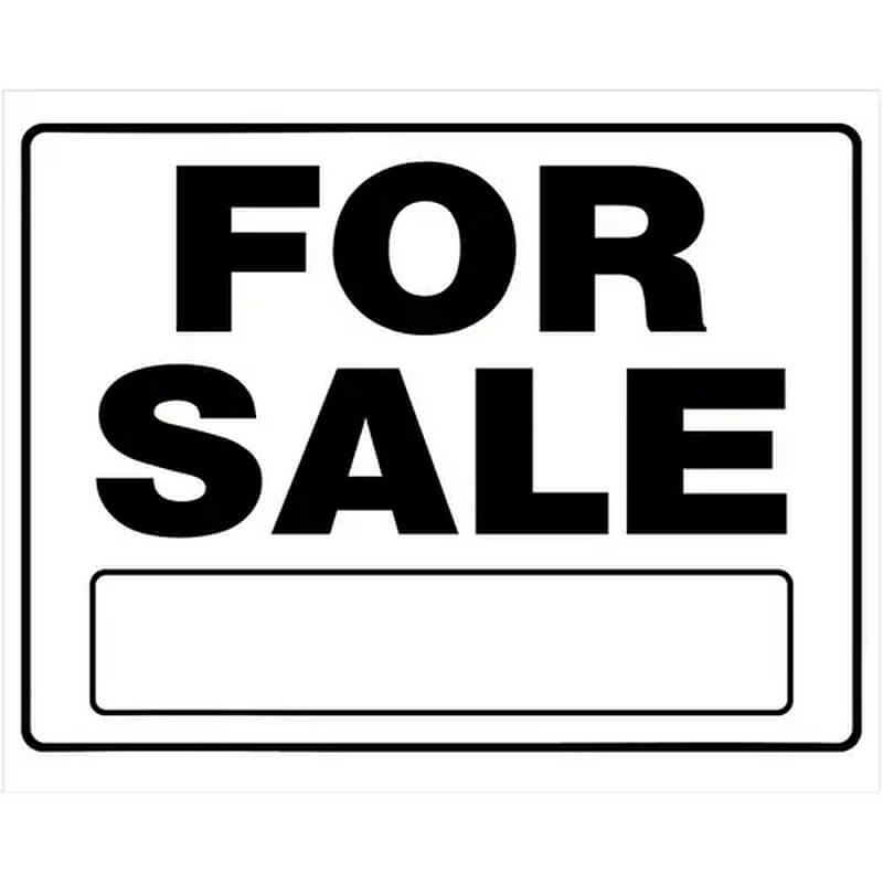 Hillman White “For Sale” Signs 20”x24” 6 pk