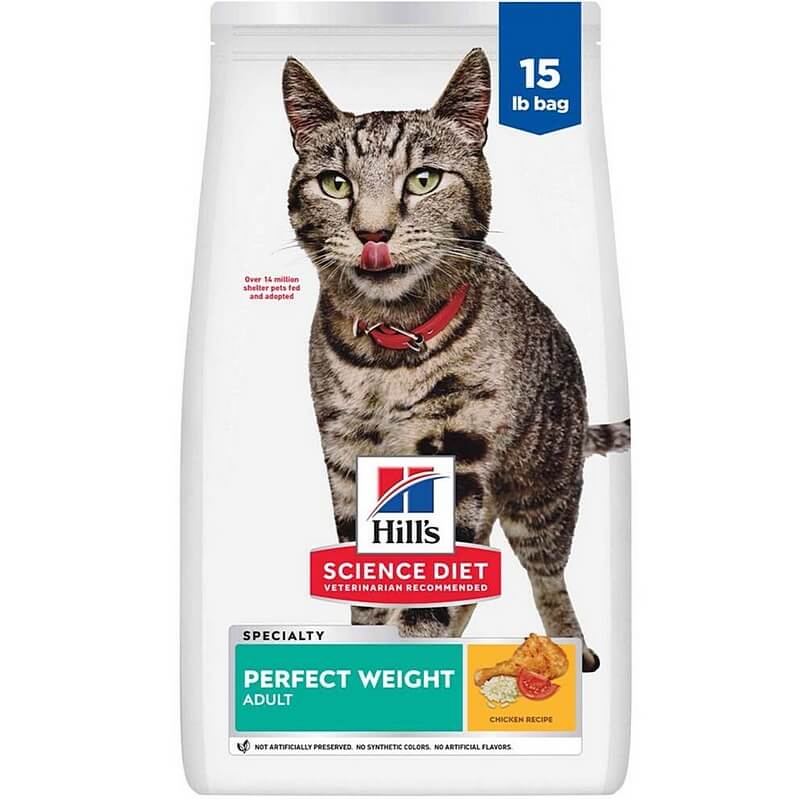 Hill’s Science Diet Adult Perfect Weight Chicken Cat Food 15 lb