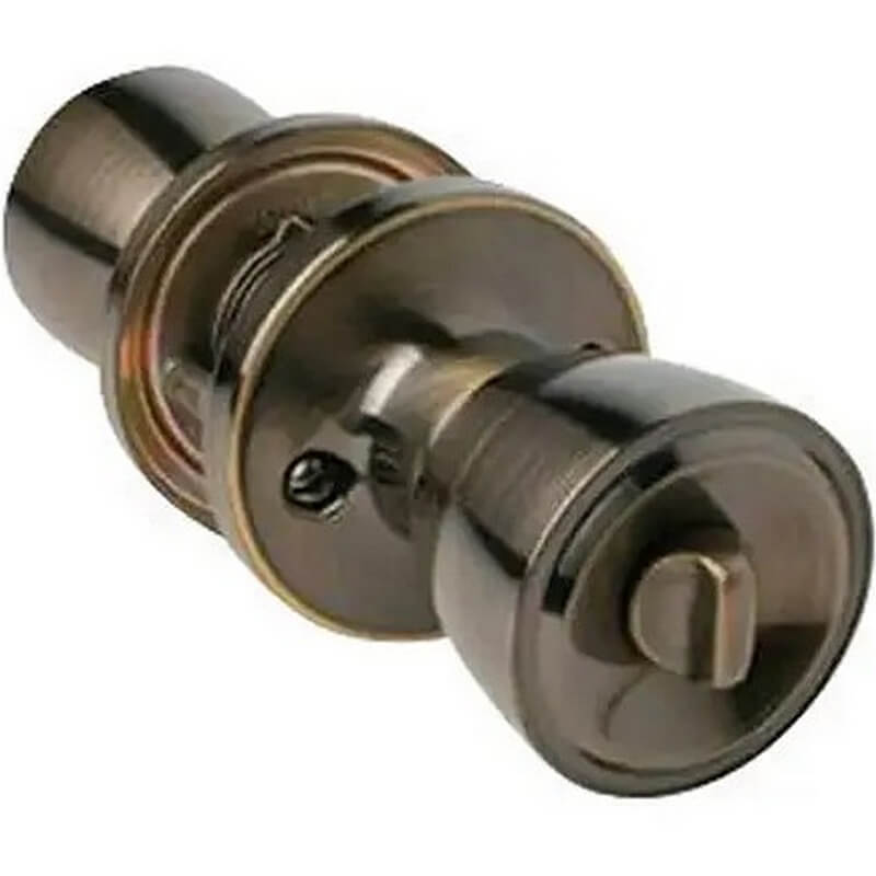 Home Plus Antique Brass Tulip Knob Style Privacy Lockset