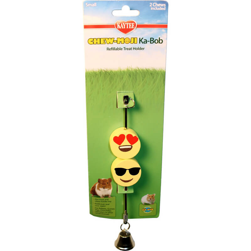 Kaytee Chew-Moji Ka-Bob Wooden Small Pet Refillable Treat Holder