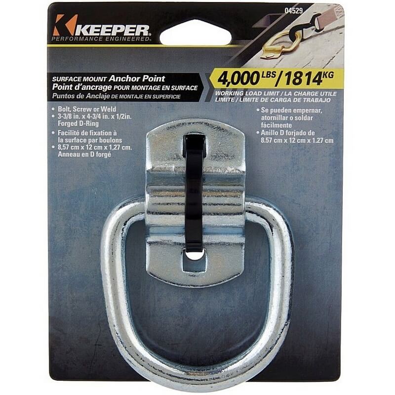 Keeper Anchor Point D-Ring with Bracket 3-3/8”