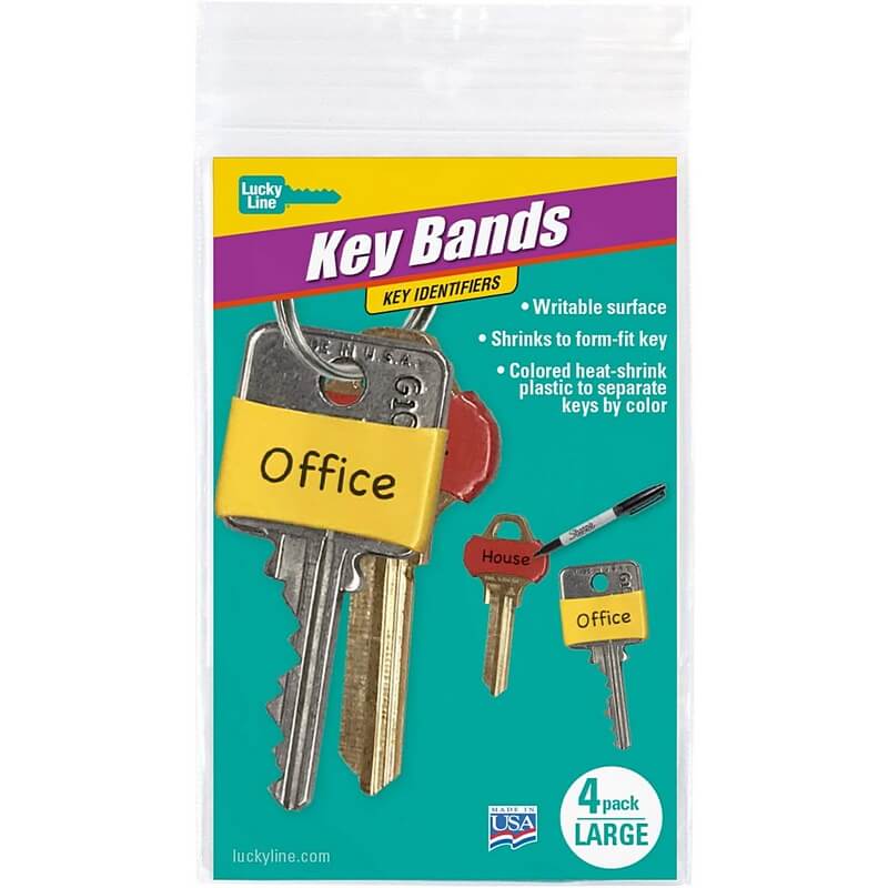 Lucky Line Assorted Plastic Large Key Sleeves 4 pk