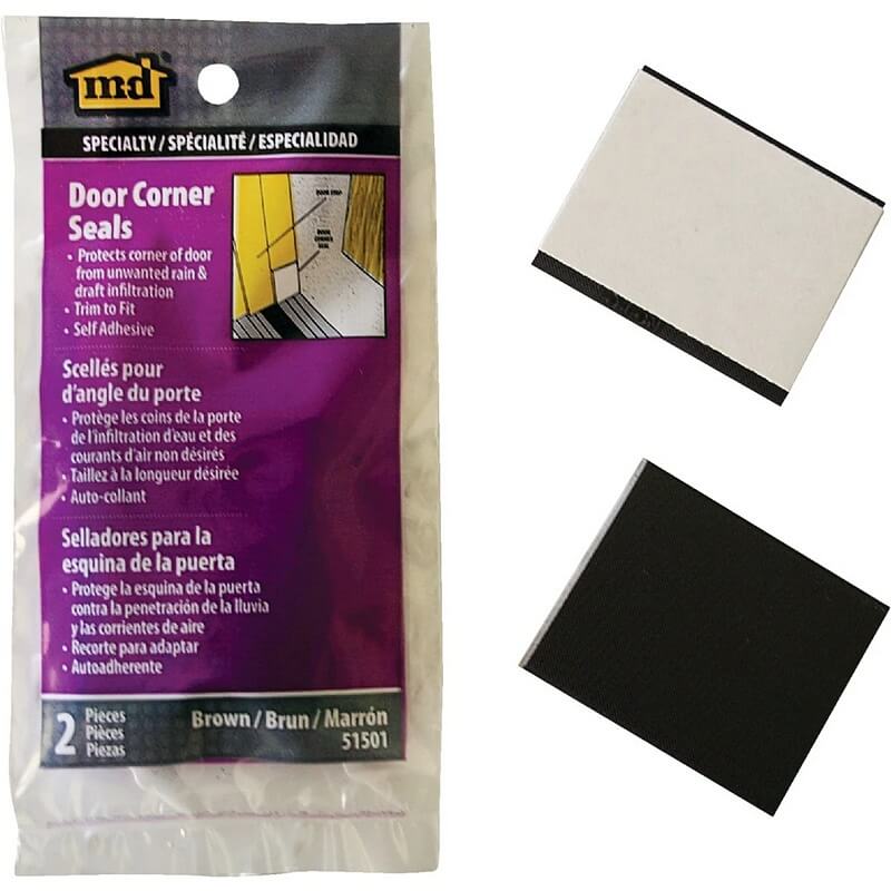 M-D Building Products Brown Vinyl-Covered Foam Door Corner Seal 3”x5” 2 pk