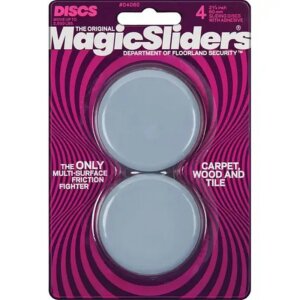 Magic Sliders Round Gray Adhesive Sliding Discs 2-3/8” 4 pk