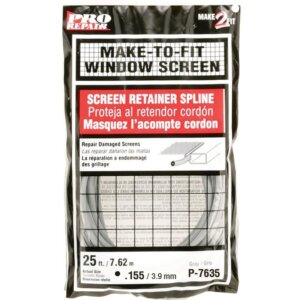 Make 2 Fit Gray Vinyl Screen Spline 0.16”x25’