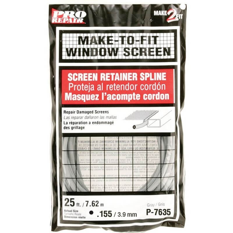 Make 2 Fit Gray Vinyl Screen Spline 0.16”x25’
