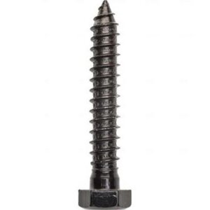 National Hardware Black Powder-Coated Steel Hex Lag Bolts 1/2”x3” 4 pk