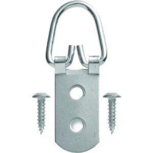 OOK Steel Brushed Nickel Finish D-Ring Hangers 75 lb 2 pk