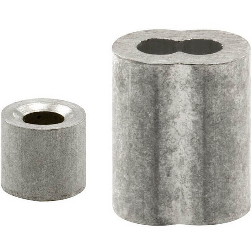 Prime-Line Aluminum Cable Ferrules & Stops 5/32” 2 pk