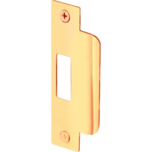 Prime-Line Brass-Plated Steel Commercial Door Strike Plate 4-7/8”x1-1/4”