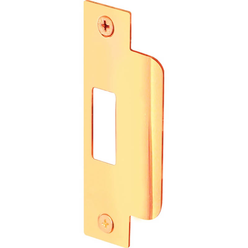 Prime-Line Brass-Plated Steel Commercial Door Strike Plate 4-7/8”x1-1/4”