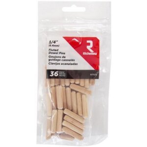 Richelieu Fluted Wood Dowel Pins 1/4” 36 pk