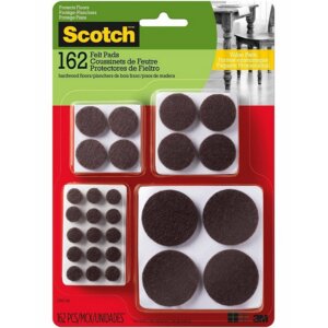 Scotch Round Brown Self-Adhesive Felt Pad Assortment 162 pk