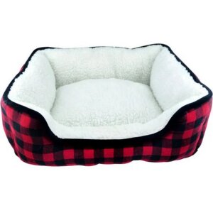 Slumber Pet Buffalo Check Cuddler Pet Bed 19”