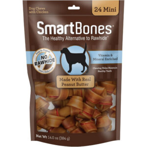 SmartBones Mini Chews Peanut Butter Dog Treats 24 pk