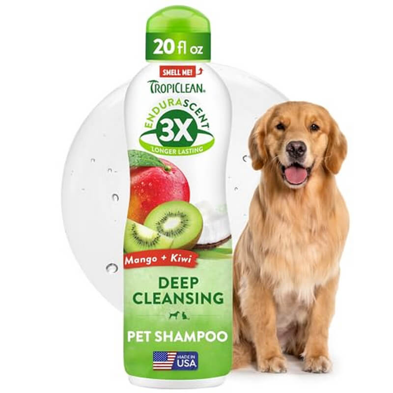 TropiClean EnduraScent Mango Kiwi Deep Cleansing Pet Shampoo 20 oz