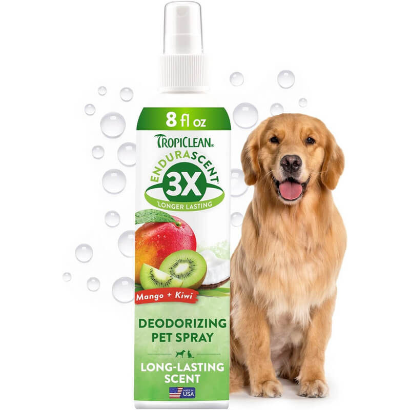 TropiClean EnduraScent Mango Kiwi Deodorizing Pet Spray 8 oz