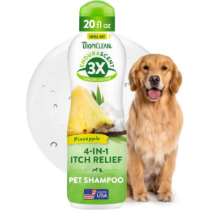 TropiClean EnduraScent Pineapple 4-in-1 Itch Relief Pet Shampoo 20 oz