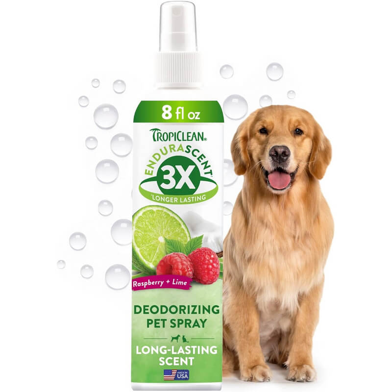 TropiClean EnduraScent Raspberry Lime Deodorizing Pet Spray 8 oz