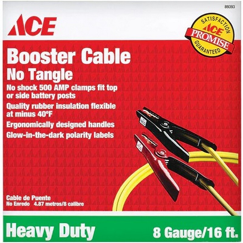 Ace Heavy Duty No Tangle Booster Cables 8 ga 16’