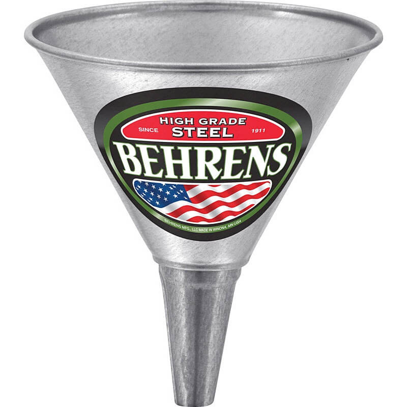 Behrens Galvanized Steel Funnel with Brass Screen 1 qt