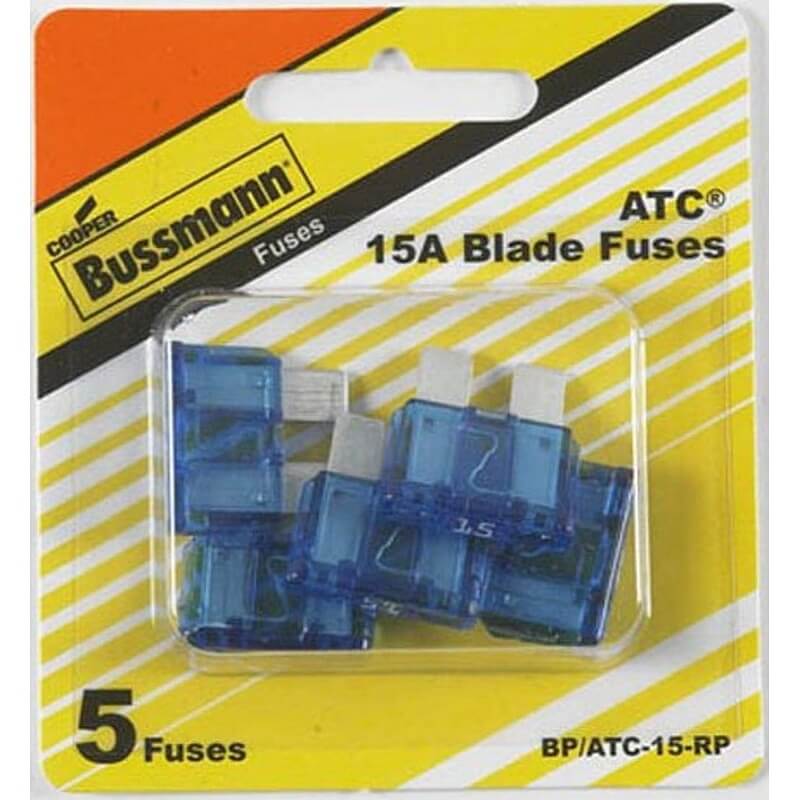 Bussmann 15A Blue ATC Blade Fuses 5 pk