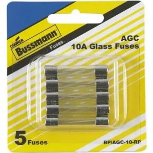 Bussmann ACG Glass Tube Automotive Fuses 10A 1/4”x1-1/4” 5 pk