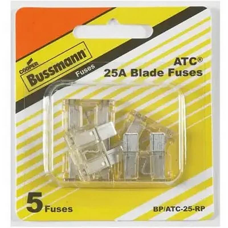 Bussmann BP-ATC-25-RP Clear ATC Blade Automotive Fuses 25A 5 pk