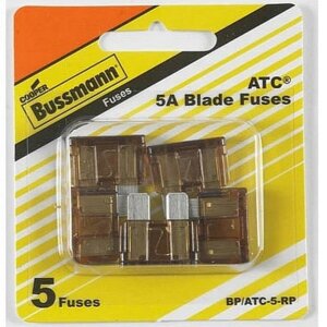Bussmann BP/ATC-5-RP Tan ATC Blade Automotive Fuses 5A 5 pk