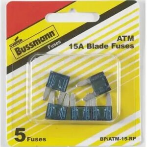 Bussmann BP-ATM-15RP Blue Mini Blade Automotive Fuses 15A 5 pk