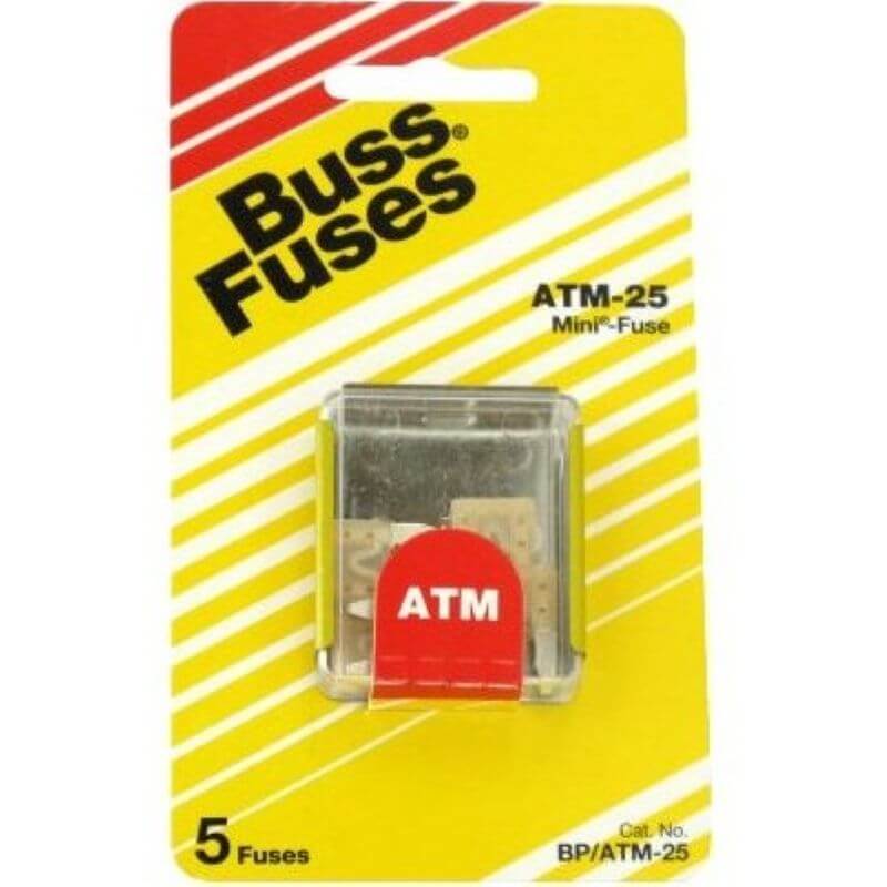 Bussmann BP-ATM-25-RP ATM Mini Blade Automotive Fuses 25A 5 pk