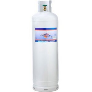 Flame King Empty White Steel Propane Cylinder 100 lb