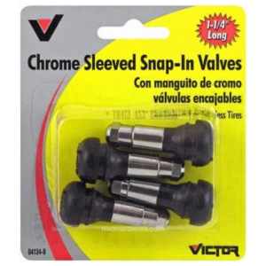 Victor Chrome Rubber Snap-In Tire Valve Stem Sleeve 1-1_4”
