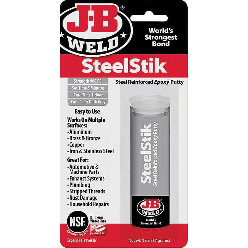 J-B Weld SteelStik Dark Gray Epoxy Putty Stick 2 oz