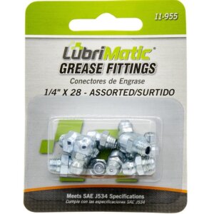 LubriMatic Grease Fittings Assortment 1/4”x28 Thread 8 pk
