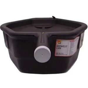 Midwest Can Closed Top Black Poly Oil Drain Pan 15 qt
