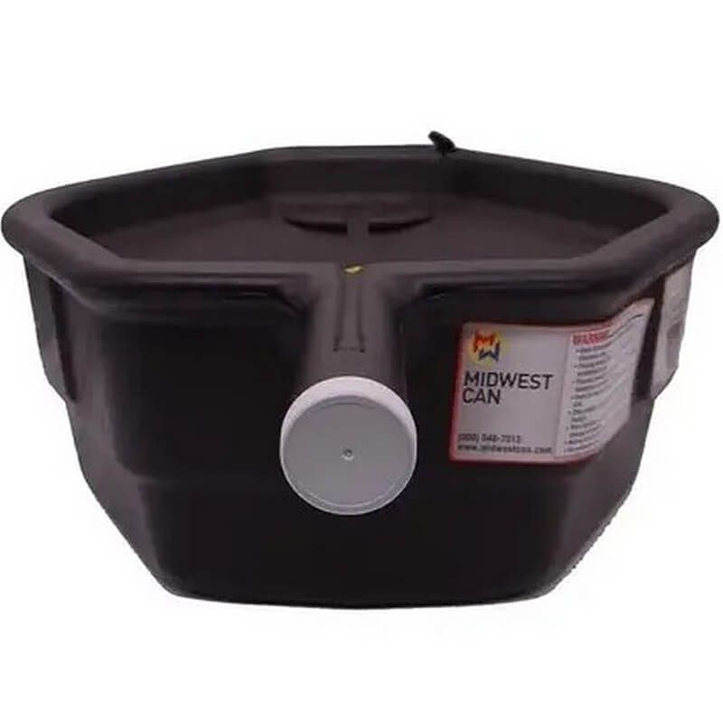 Midwest Can Closed Top Black Poly Oil Drain Pan 15 qt