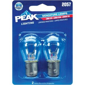 PEAK 2057 Long Life Mini Incandescent Automotive Bulb 2.8V 27W 2 pk