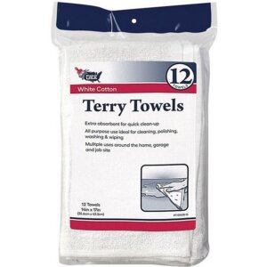 Paint USA White Cotton Terry Towels 14”x17” 12 pk