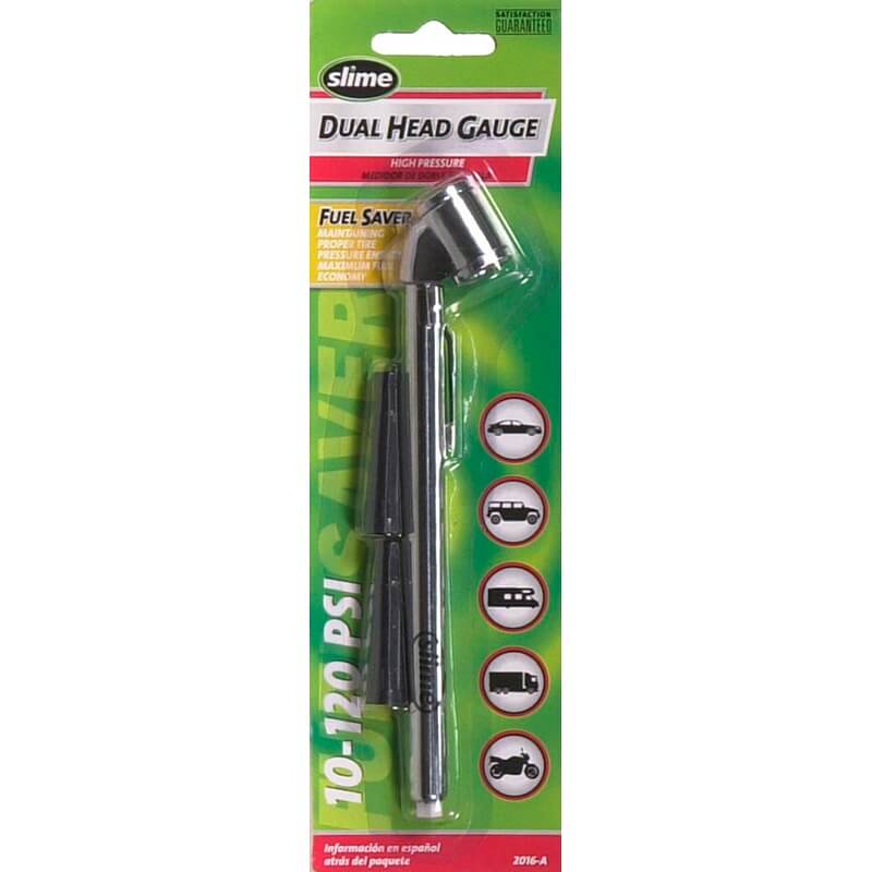 Slime Dual-Head Tire Pressure Gauge 10-120 PSI