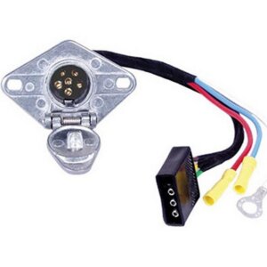 Uriah 4-Way Flat to 6-Way Round Trailer Adapter with Pigtail