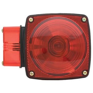 Uriah Red Lens Square Stop, Tail & Turn Trailer Light 4-1/2”