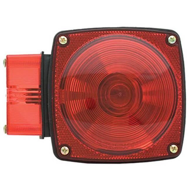 Uriah Red Lens Square Stop, Tail & Turn Trailer Light 4-1/2”