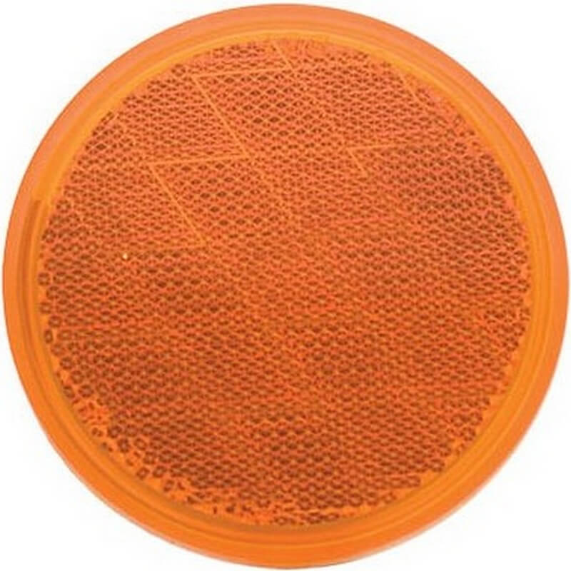 Uriah Round Amber Adhesive Trailer Reflector 3-3/16”